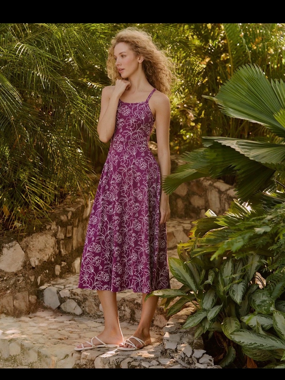 Pact Plum Floral Midi Dress